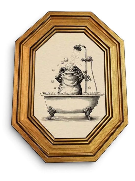 Other - Frog taking a soak framed